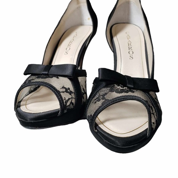 Caparros size 9B Black Peep Toe Pumps NO BOX - Picture 4 of 8